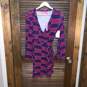 NWT Red and Navy Macbeth dress size Lg